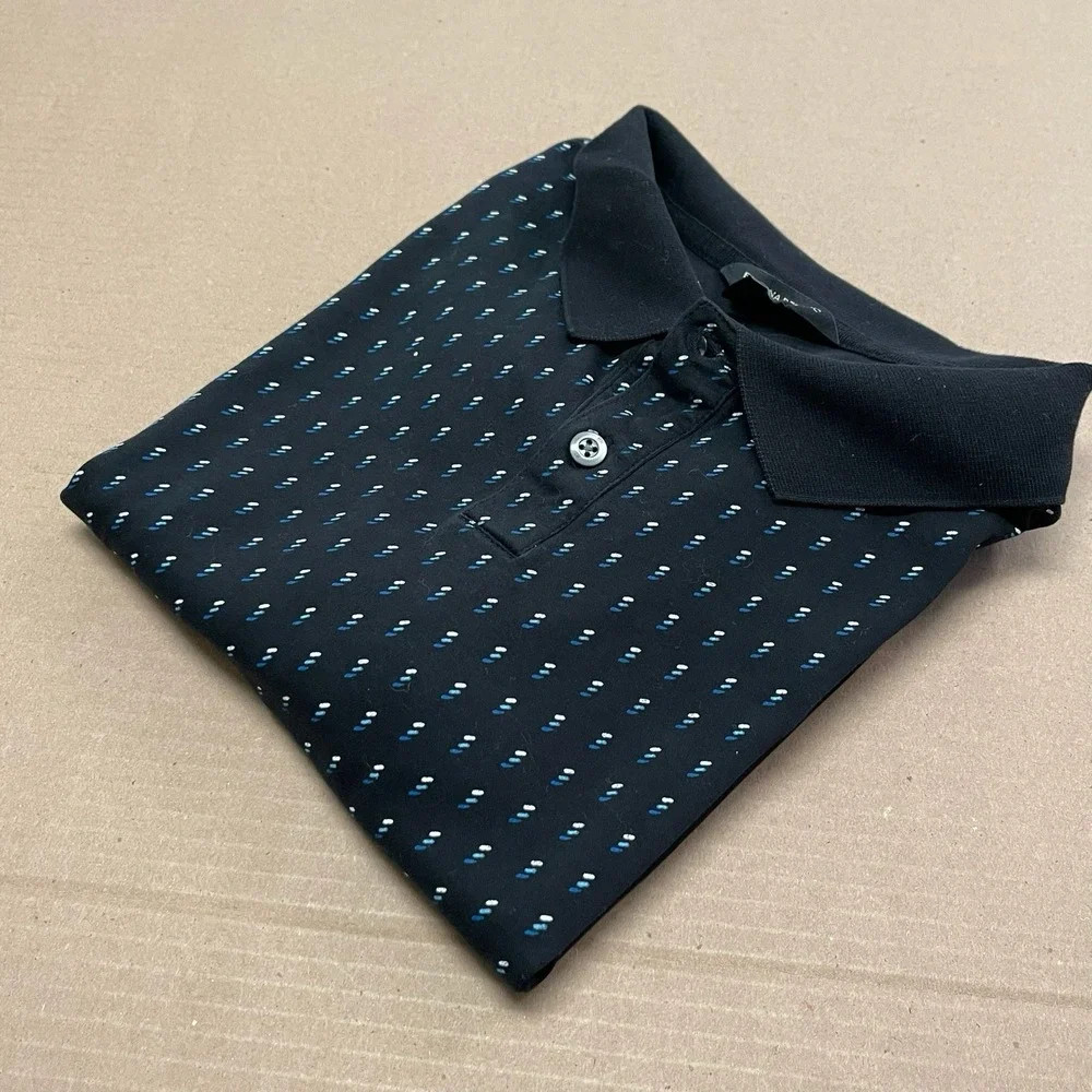 Banana Republic Men's Large Navy Deluxe Touch Performance Cotton Polo‎